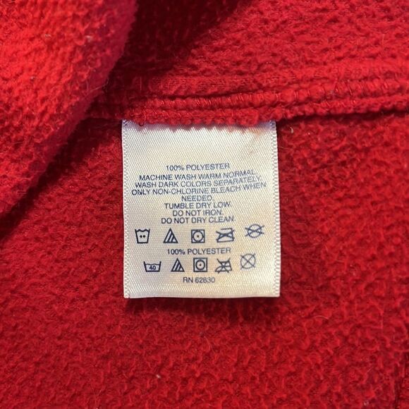 LANDS’ End red half zip long sleeve high neck shacket warm top Polartec large - Picture 10 of 12